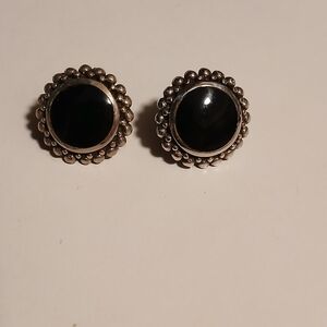 Sterling And "Onyx" Earrings